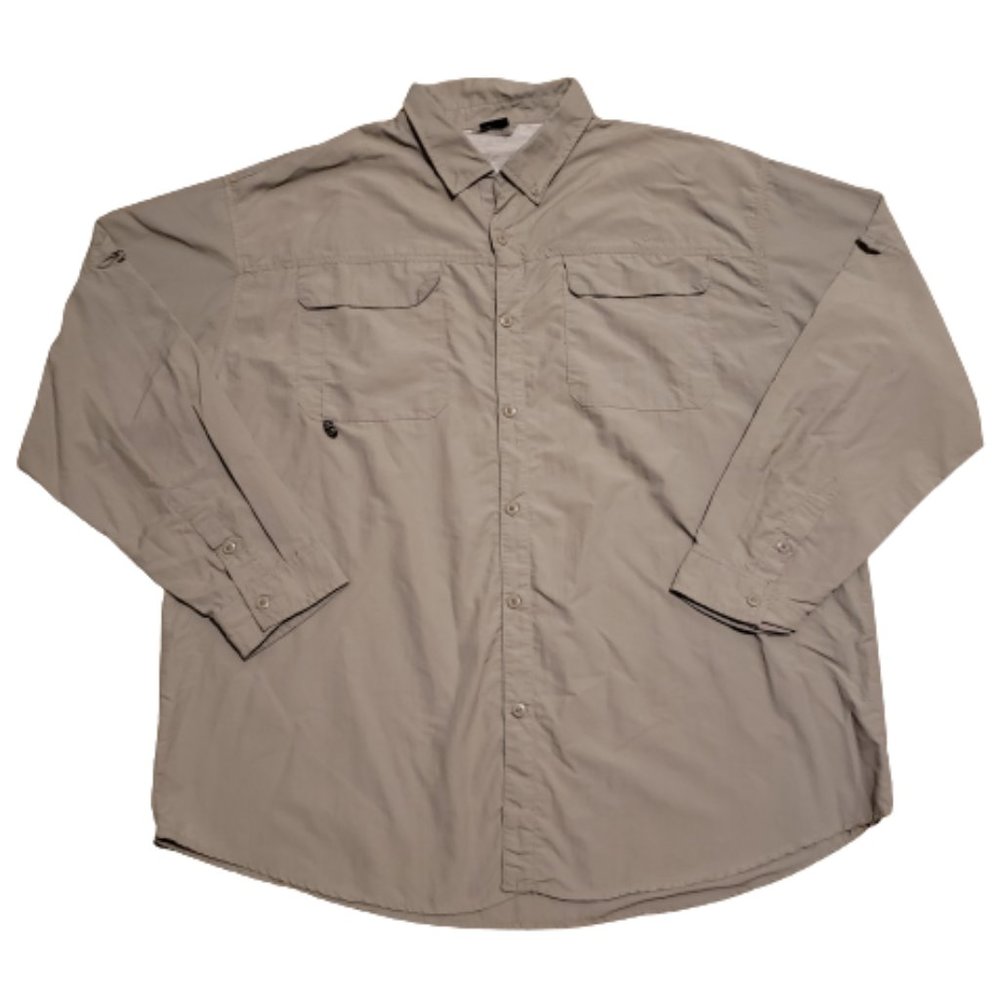 Naviskin Button Up Fishing Shirt Long Sleeve Outdoor Gray | Men's XXL Pre-owned